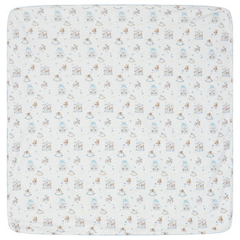 Baby Boys White & Blue Carousel Blanket